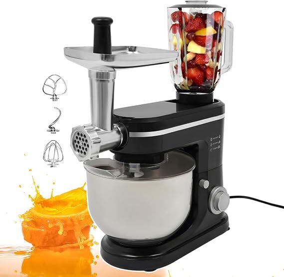 Stand mixer multifuncional 5en1 1400W con bowl 10L y accesorios incluidos